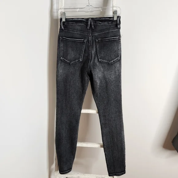 Good American Jeans womens 2/26 Black Good Waist Slit waistband skinny jeans - Picture 8 of 10